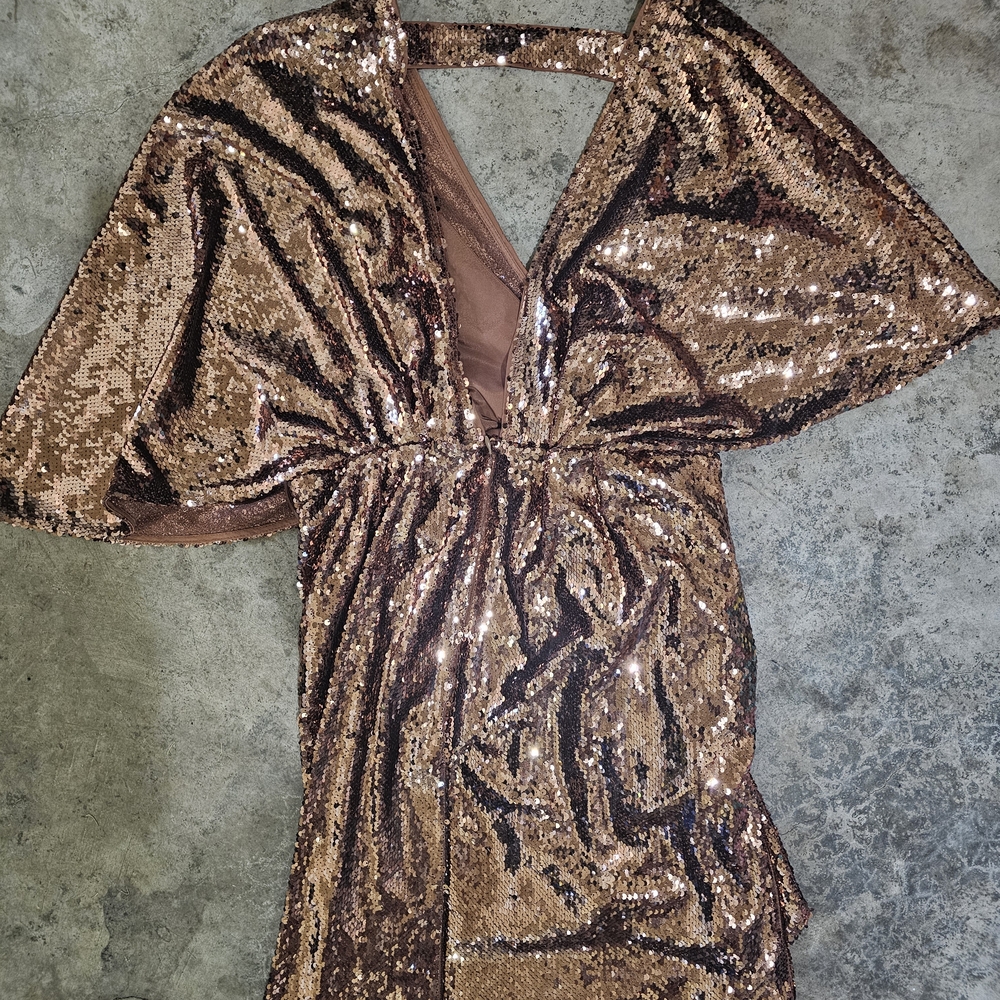 ASOS Curve Bronze Sequin Dress